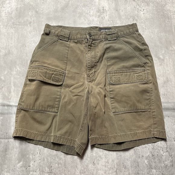 Eddie Bauer Other - Eddie Bauer Shorts Mens 34 Green Cargo Outdoor Hiking Nylon Blend Zip Pocket